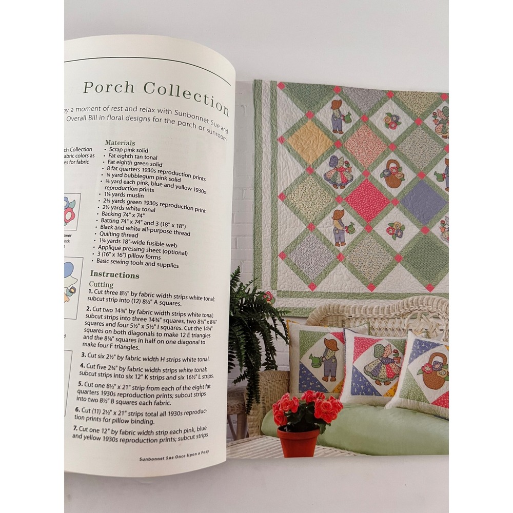 Sunbonnet Sue Once Upon a Posy Pearl Louise Krush Quilting Pattern Book 141311 - Picture 4 of 9